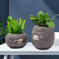 thumbnail image 4 of YAOMOBB Pot de Plante de Bureau Rond en Résine avec Fermeture Éclair à l'Empeigne, Pot de Fleurs 2 Pcs avec Trou de Drainage, Résistant aux Intempéries, Amusant, pour Intérieur et Extérieur, Jardinière pour Herbes, Pot de Légumes de Bureau, 4 of 5