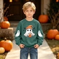 thumbnail image 5 of Fancifize Boys Girls Cute Ghost Graphic Fleece Sweatshirts, Halloween Holiday Print Pullover Tops for Kids 2-15 Years, 5 of 6