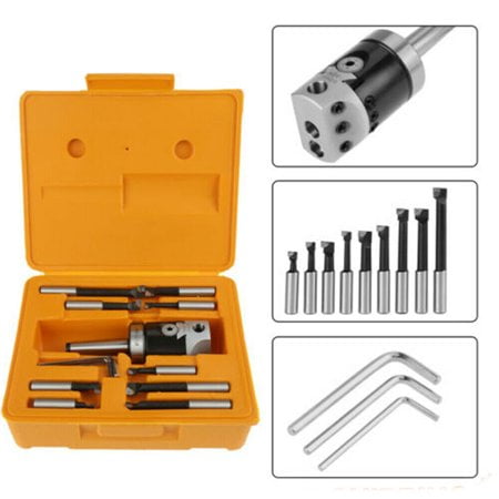 

MT2 -M10 50mm Boring Head Milling Machine Accessories & Boring Bars Storage Case MT2-M10 F1-12 Boring Head 50mm + 9pcs 12mm Boring Bar CNC Milling tools Kit MT2-M10 F1-12 50mm Boring Head