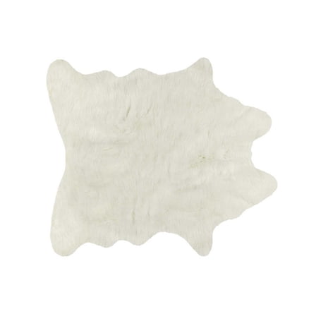 HomeRoots 317190 5.25 x 7.5 in. Cowhide Rug - Polar Bear