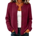 thumbnail image 3 of Dresfit Women's Cardigan Sweaters Crew Neck Chunky Knit Blouses Sweater Button Down Long Sleeve Casual Tops Fall Winter Knitted Fleece Coats M, 3 of 9