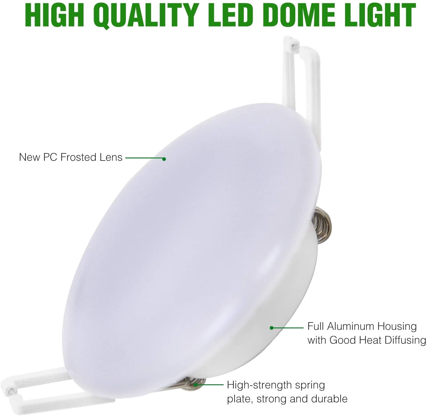 Homdec 12V LED Puck Light, 6Packs 4.5inch Recessed Mount Ceiling Dome Light, 3400K Warm White Soft Light Under Cabinet Light, 12V Interior Light for RV, Camper, Caravan, Boat, Motorhome