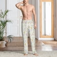 thumbnail image 2 of Logiee Flower Rabbit Print Pajama Pants for Men,Men’s Pajama Bottoms,Mens PJ Pants with Pockets & Button Fly-X-Large, 2 of 6