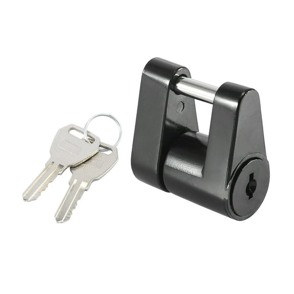 Unique Bargains 1/4" Hitch Pin Lock Trailer Hitch Lock Trailer Set Zinc Alloy Metal Black for Car