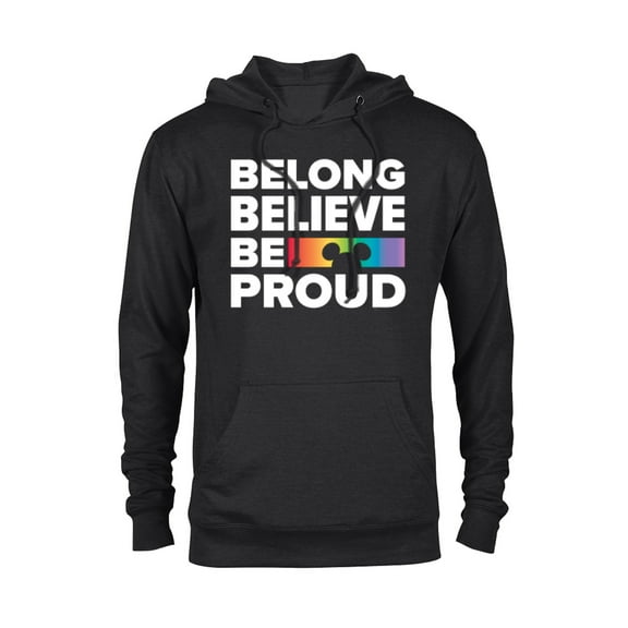 Disney Belong Believe Be Proud Pride - Pullover Hoodie for Adults - Customized-Black