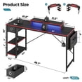 thumbnail image 3 of Bestier 62" Adult Lap Desks, Carbon Fiber Computer Desk, 19.69" x 61.65", Black, 1 Count, 3 of 10