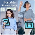 thumbnail image 5 of Case For iPad 2025 / 2022,Anti Drop Silicone+PC Layer Protective Case Hidden Large Bracket ,Shoulder Strap, Heavy Duty Shockproof Three Proof Tablet Protective Case,Black Blue,For iPad 2025 / 2022, 5 of 7