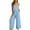 Blue, variant on Hvyesh Linen Sets for Women 2 Piece Ladies Casual Suit Linen Shorts Sleeveless Top Vest Sleeveless Crewneck Top Shirt Suit