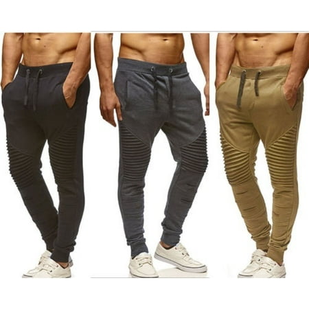 Fashion Men Mens Stripe Casual Pants Cotton Slim Slacks Trousers Long ...