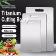 thumbnail image 3 of Tavano Titanium Cutting Board for Kitchen, Double Sided Rustproof Non-stick Cutting Board, Non-porous Slip and Easy to Clean for Vegetables and Meat, Easy to Store (L: 15.35 * 11.02in), 3 of 6