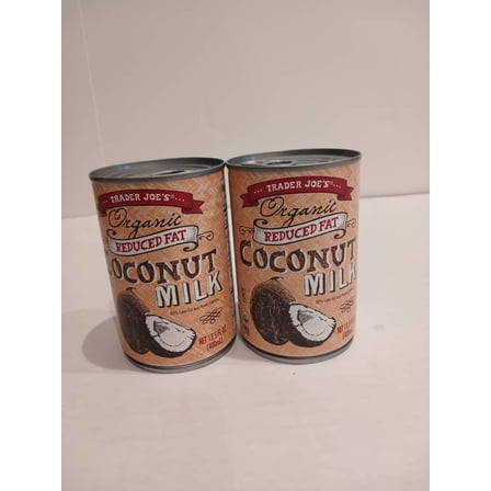 Trader Joes Organic Reduced Fat Coconut Milk 13.5 fl oz, Pack of 2