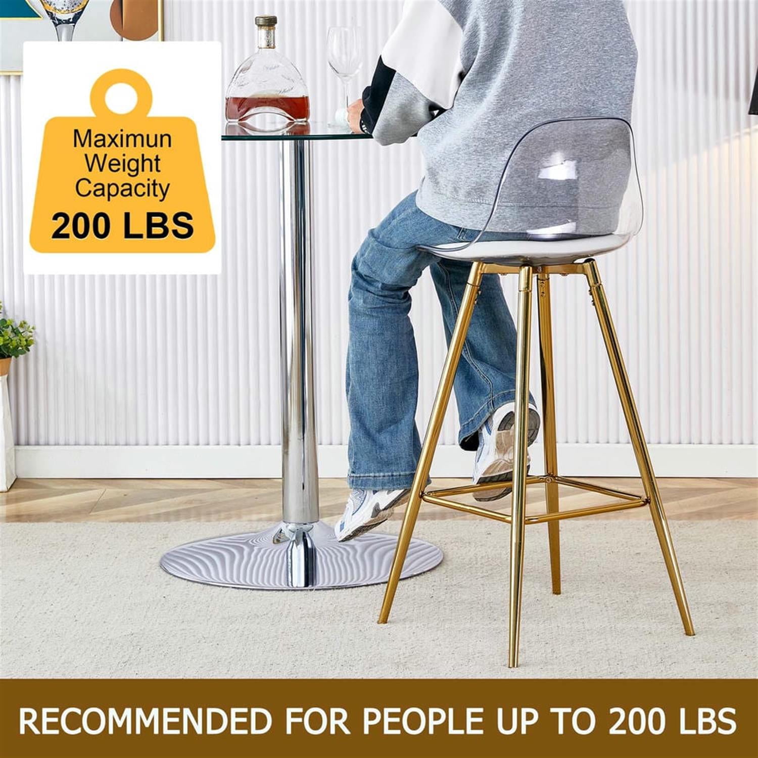 Demi Bonn 38" Counter Height Bar Stools Set of 2, Upholstered Barstools with Back, Kitchen Island Countertop Chairs for Dining Room, Gold