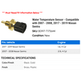 thumbnail image 2 of Water Temperature Sensor - Compatible with 2007 - 2008, 2017 - 2019 Nissan Sentra 2018, 2 of 2