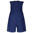 thumbnail image 6 of biudgviw Rompers for Women Strapless One Piece Tube Top Jumpsuits off the Shoulder Smocked Button Summer Beach Outfits for Date Night, 6 of 7