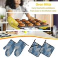 thumbnail image 5 of Cauagu Cozy Knitted Blue Chevron Print Oven Mitts and Pot Holders 4 pcs Set,Extra Thicken Long Kitchen Oven Glove Potholders BBQ Gloves-Oven Mitts and Pot Holders(11 Inch), 5 of 6