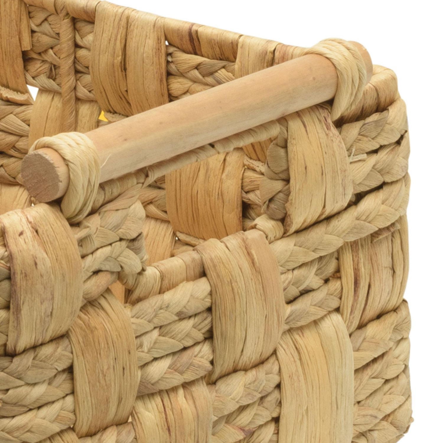 Zenna Home Water Hyacinth and Natural Leaf Woven Storage Basket, Natural Finish