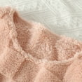 thumbnail image 4 of DeHolifer Women's Pajamas Long Sleeve Plush Warm Crewneck Palid Pullover Top Homewear Lounge Blouse Pink 2XL, 4 of 8