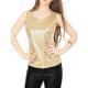 thumbnail image 3 of Camiseta sin mangas de San Patricio Allegra K con Cuello En U elástico ajustado brillante y Metálico Oro XL, 3 of 6