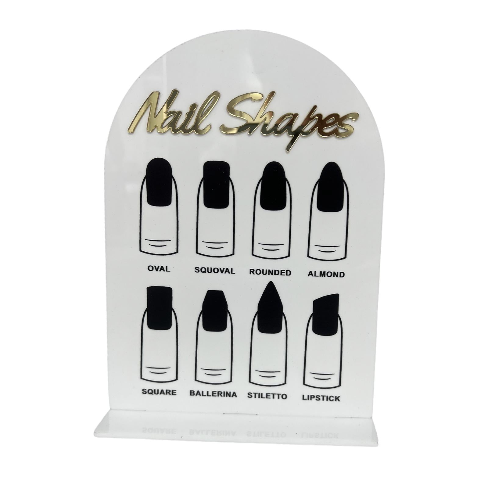 TOOYFUL 2x Nail Tip Display Board Acrylic Manicure Display for Nail Salon