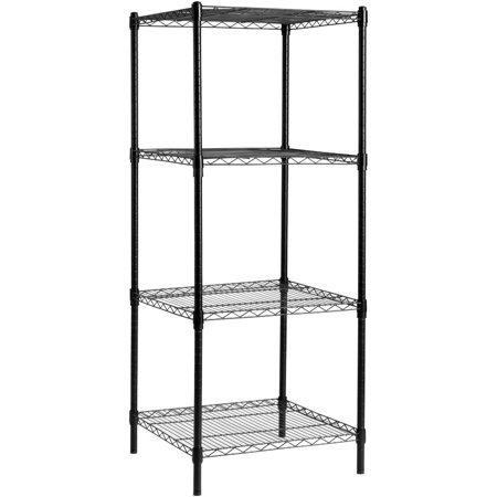 

4 Shelves Adjustable Steel Wire Shelving Rack Metal Heavy Duty Storage Shelf Bathroom Storage Tower Kitchen Shelving 60 * 60CM