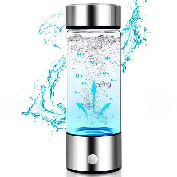Hydrogen Water Bottle Sport - Portable Hydrogen Infuser for Enhanced Hydration, BPA-Free, Leak-Proof, 420ml/15oz, Ideal for Fitness, Hiking, Travel & Daily Use (Silver)