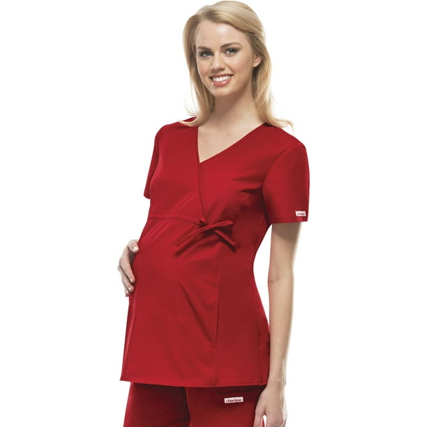 Cherokee Flexibles Women's Scrubs Top Maternity Mock Wrap ...
