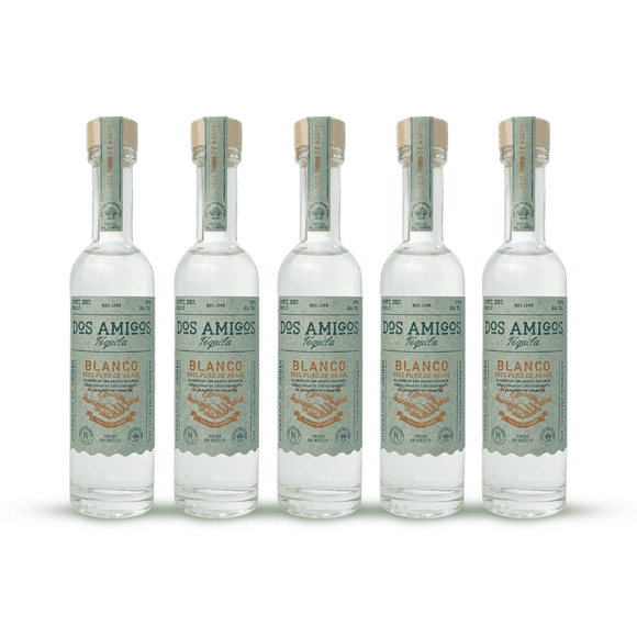 Pack de 5 Botellas Miniatura Tequila Dos Amigos Blanco 50 ml