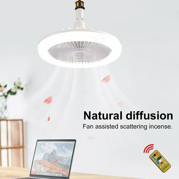 Pebbuoy Ceiling Fans with Lights and Remote, Dimming Speed Ceiling Fan, Enclosed Low Profile Ceiling Fan Bladeless