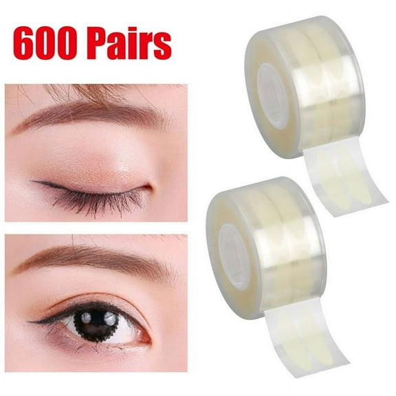 600 Pairs Invisible Eyelid Tape, Ultra Invisible Two-sided Sticky Double Eyelid Tapes, Instant Eyelid Lift Sticky Strip Without Surgery for Hooded, Droopy, Uneven
