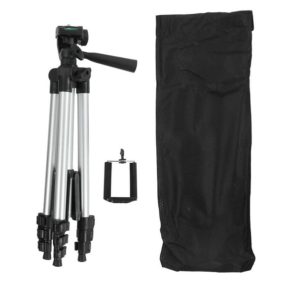 Trépied pour Bâton de Selfie, Support de Trépied pour Téléphone en Alliage d'Aluminium 2.5kg Charge Maximale Pieds en Caoutchouc Antidérapants Niveau à Bulles avec Clip pour Téléphone pour Voyage