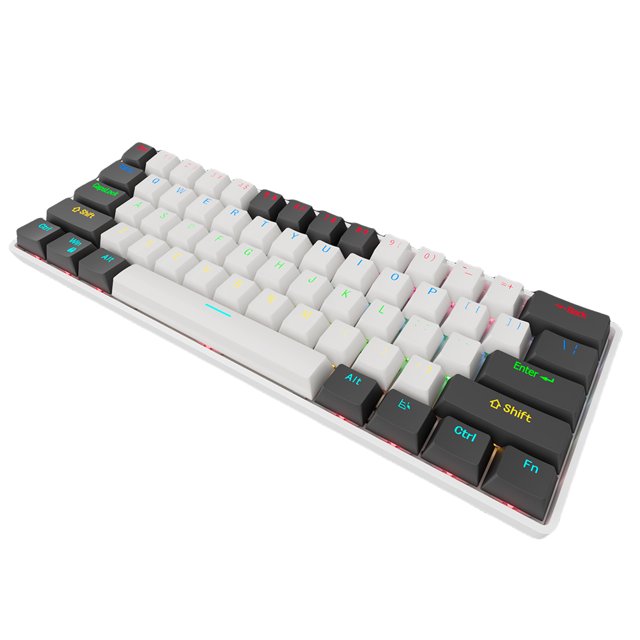 Teclado mecánico RGB de 61 teclas, teclado portátil GK023 con cable para jugadores, para PC y portátil