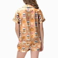 thumbnail image 5 of Cdudpw Halloween Pajamas Toddler Girl Pumpkin Ghost Pajama Set Short Sleeve Button Down Shirt Fall 2 Piece Outfits(A015-Yellow), 5 of 5