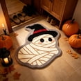 thumbnail image 2 of Twfbrm Halloween Ghost Shaped Bathroom Rugs, 18x28 Inch Water Absorbent Bath Mat with Non-Slip Backing, Decorative Entryway Carpet for Home, Bedroom, Halloween Decoration, 2 of 6