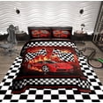 thumbnail image 2 of Manfei Speed Sport Bedding Twin Comforter Set, Racing Car Down Comforter, Teenager Boys Girls Reversible Duvet Insert, Super Cozy Bedroom Decorative, 2pcs, 2 of 7