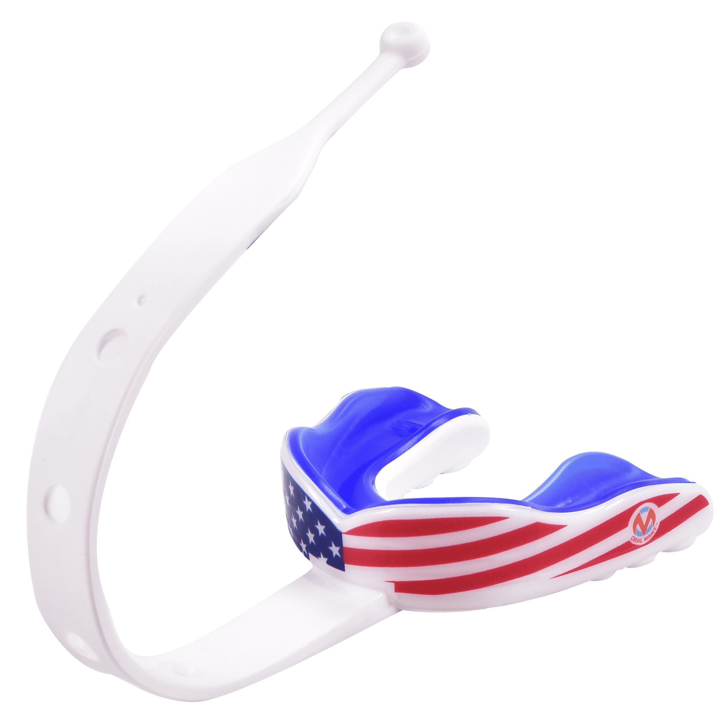 Oral Mart American Flag Strapped Sports Mouth Guard (Ice Hockey