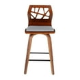 thumbnail image 6 of Folia Mid-Century Modern Counter Stools in Walnut with Upholstered Seat (Set of 2), 6 of 7