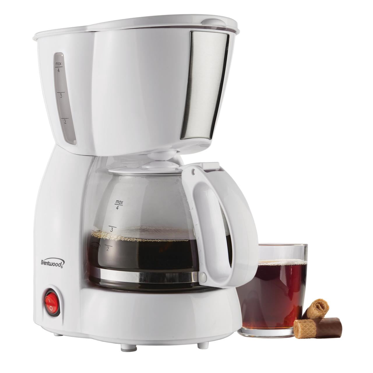 Brentwood 650-Watt 4-Cup Coffee Maker (White), TS-213WPT