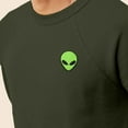 thumbnail image 5 of Dalix Alien Embroidered Fleece Crewneck Long Sleeve Sweatshirt Mens in Military Green XL X-Large, 5 of 5