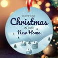 thumbnail image 2 of Soul Décor Christmas Tree Ornaments Decorations, Our First Christmas in Our New Home Ornament, Large 3.75" Round Metal Ornament, Velvet Pouch Included, 2 of 7