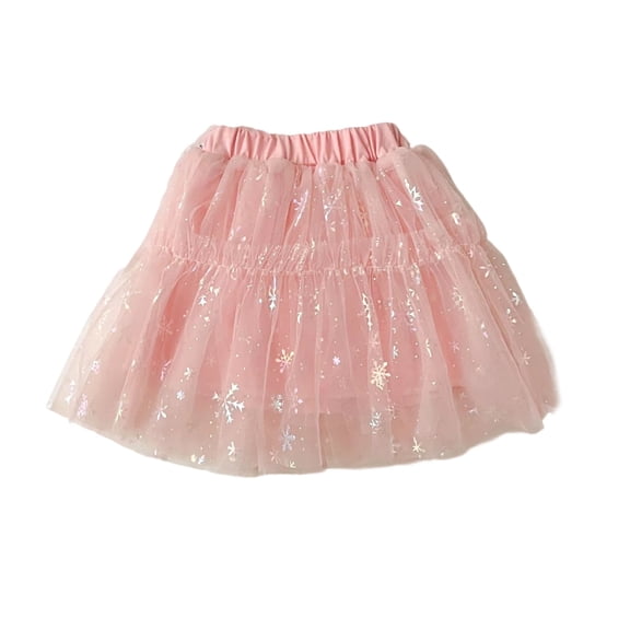 Snowflake Skirt Girls Summer Party Dress Tutu Elastic Waistband Clothes