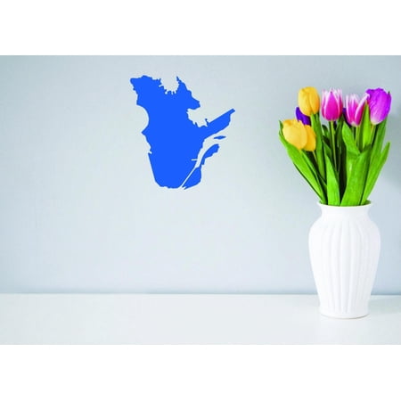 Quebec Canada Canadian Providence Map Travel Trip Vacation B & B Breakfast Lunch Maps USA Holiday Weekend Holiday Gift Decorating Ideas Girl Boy Bedroom Wall Decal Sticker - Size: 16 Inch x 24 Inch