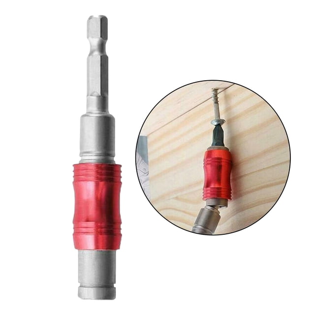 Soporte de broca de tornillo pivotante Macarena adaptador de extensiones rojo plateado