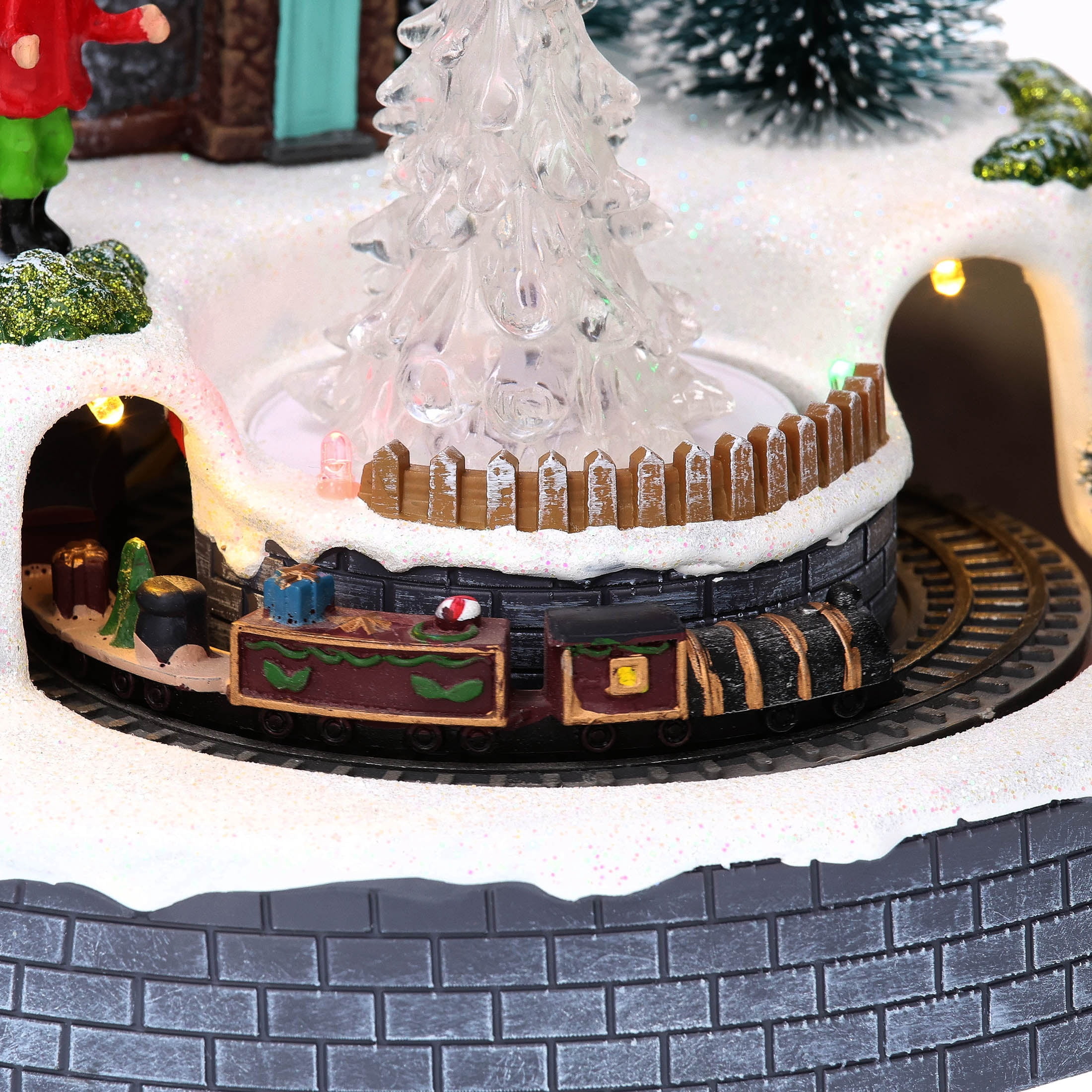 Light-Up and Musical Flying Santa Christmas Village Decoration, Multicolor, 11.37", by Holiday Time
