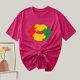 thumbnail image 4 of Camiseta de Cuello Redondo Impresa Nueva Moda Casual de Manga Corta de las Mujeres, Mezcla Ligera de Poliéster para la Primavera, 4 of 6
