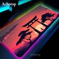 thumbnail image 1 of Black And White RGB Laptop Gamer Mousepad Gaming Mouse Pad Mountain Serenity Large Rug Keyboard 100x50 LED Desk Mat With Backlit, 1 of 5