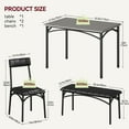 thumbnail image 5 of Dining Table for 4,Kitchen Dinner Table with Upholstered Bench,Kitchen Table and Chairs for 4,Farmhouse Wooden Eating Table for Home Dining Room Small Space, 5 of 9
