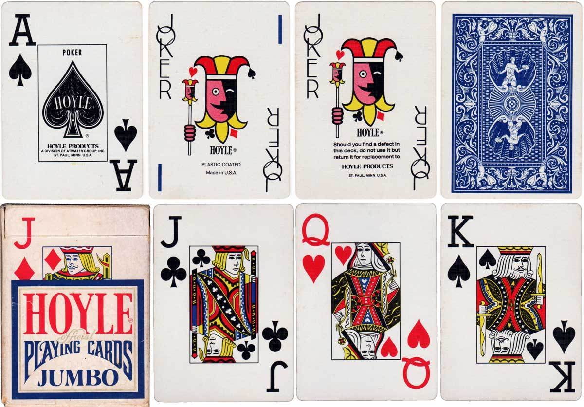 Hoyle Club Casino Jumbo Index Playing Cards Red Blue 2 Deck Set Cincinnati Made Card Games Poker Playing Cards