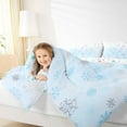 thumbnail image 4 of Homewish Teens Xmas Snowflake Queen Comforter Set, Blue Cartoon Snow Bedding Sets, Merry Christmas Reversible Bedding Comforter Set, Super Cozy Room Decor, 3-Piece, 4 of 8