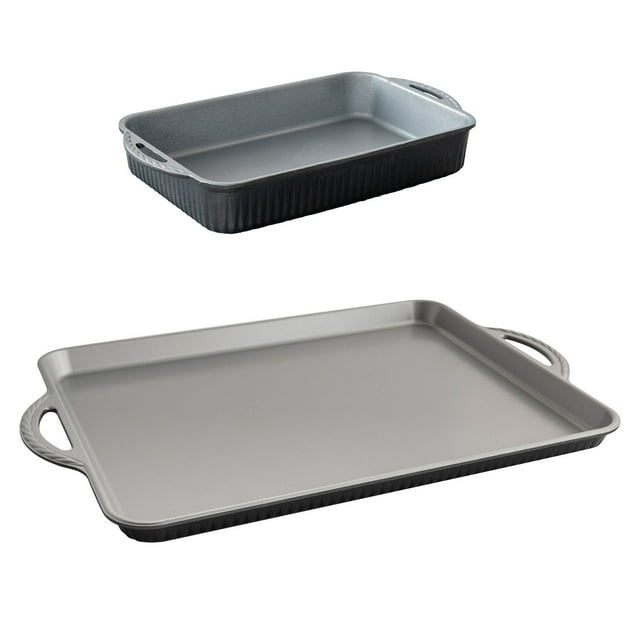 Nordic Ware 2-piece ProCast Baking Set, Includes Sheet Pan and 7"x11" Baking Pan