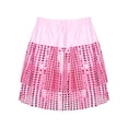 thumbnail image 3 of renvena Kids Girls Shiny Sequined Elastic Waistband Tutu Skirt Latin Jazz Dancewear 2-14 Pink 13-14, 3 of 7